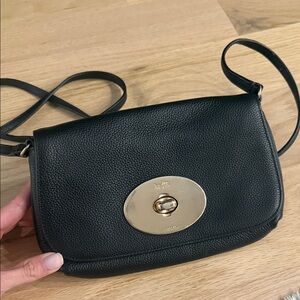 Black Leather coach Crossbody Bag